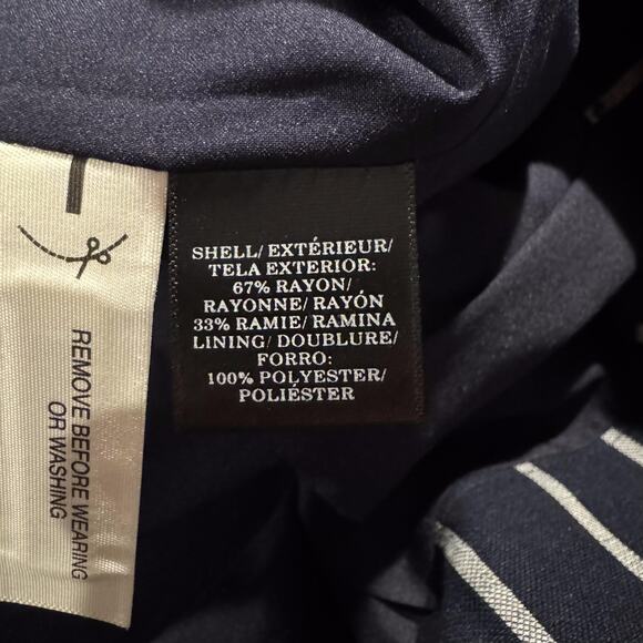 NWOT Ann Taylor Womens Skirt Pleated Knee Length Blue Career Stripe Size 8 EF - Picture 3 of 5